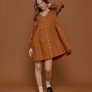Tradlands Remi Mini Button Up Dress in Sienna Tencel Linen Blend size 4X